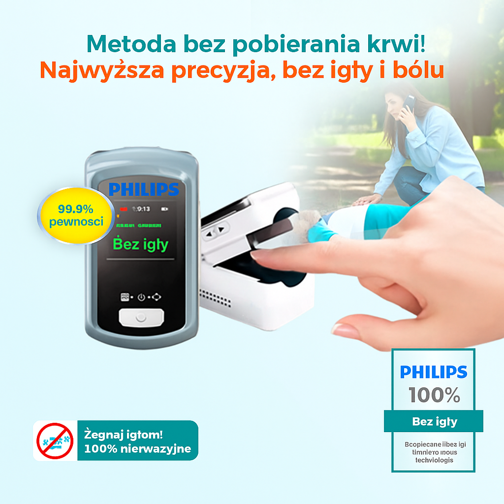 Nieinwazyjny glukometr laserowy 2025 – bez konieczności pobierania krwi.